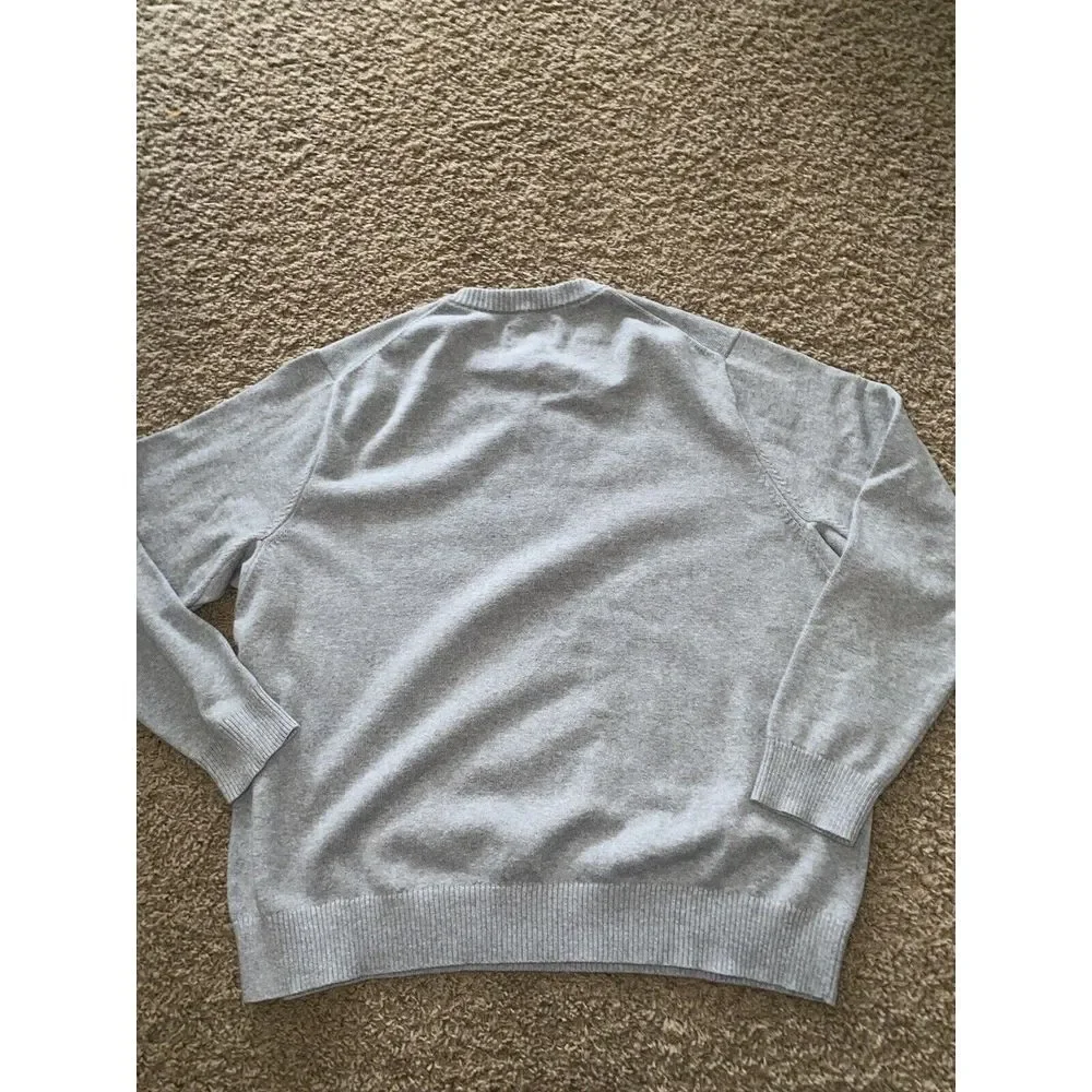 Duluth‎ Trading Sweater Mens Large V-Neck Sweatshirt Heather Gray Crew Neck